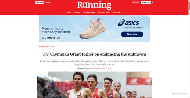 Security scan screenshot of https://runningmagazine.ca/the-scene/u-s-olympian-grant-fisher-on-embracing-the-unknown/