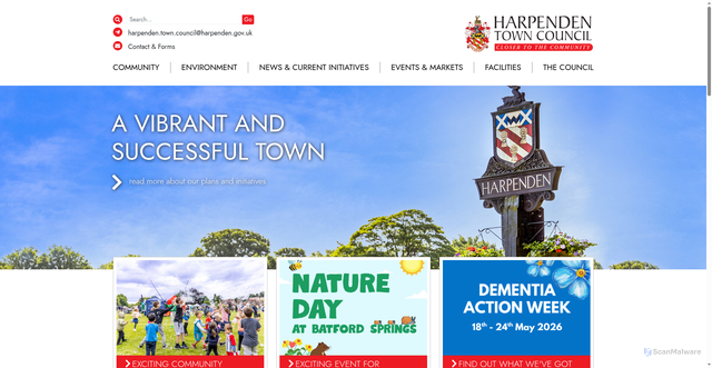Security scan screenshot of http://www.harpenden.gov.uk