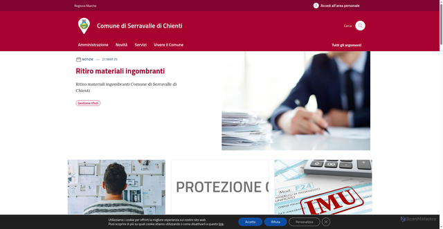 Security scan screenshot of https://www.comune.serravalledichienti.mc.it/