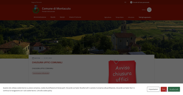 Security scan screenshot of https://comune.montacuto.al.it/