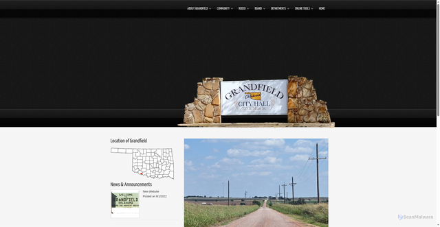Security scan screenshot of https://grandfieldok.gov/