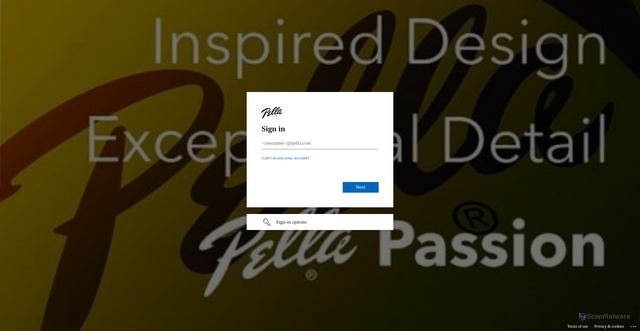 Security scan screenshot of https://pella.sharepoint.com