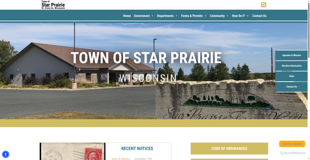 Security scan screenshot of https://townofstarprairiewi.gov/