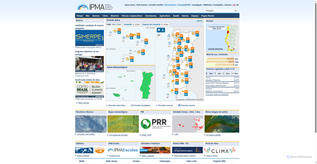 Security scan screenshot of https://www.ipma.pt/pt/index.html