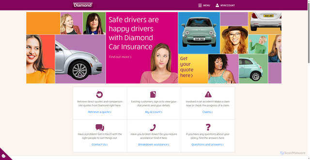 Security scan screenshot of https://diamond.co.uk