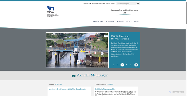 Security scan screenshot of http://www.wsa-lauenburg.wsv.de