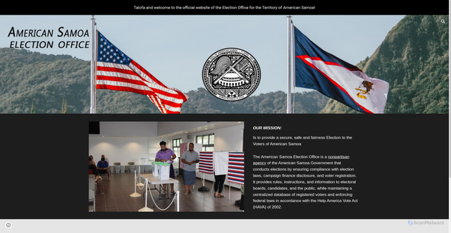 Security scan screenshot of https://www.aselectionoffice.gov/