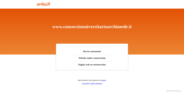 Security scan screenshot of https://www.consorziouniversitarioarchimede.it