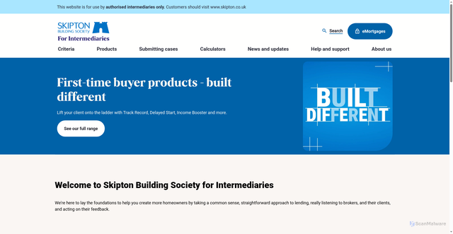 Security scan screenshot of https://skipton-intermediaries.co.uk