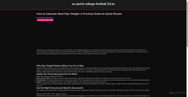 Security scan screenshot of https://langkahdigitalblog-dpqpckrtrsew.edgeone.app/calculate-steel-pipe-weight.html