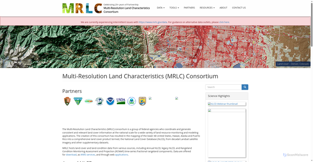 Security scan screenshot of https://www.mrlc.gov/