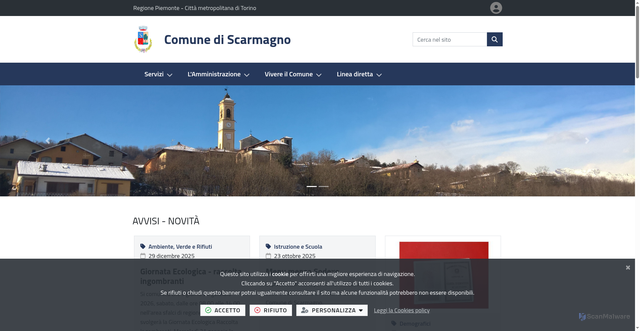 Security scan screenshot of https://www.comune.scarmagno.to.it/it-it/home