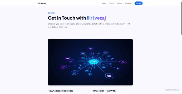 Security scan screenshot of https://ilirivezaj-site.pages.dev/contact.html