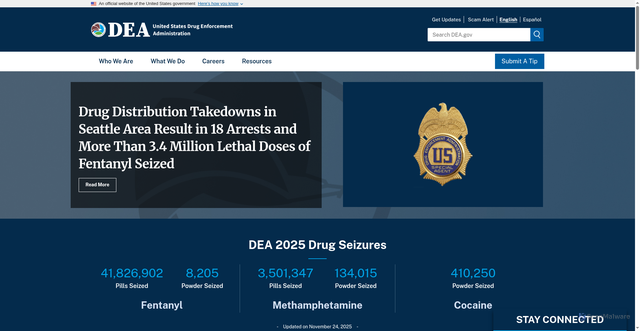 Security scan screenshot of https://dea.gov/