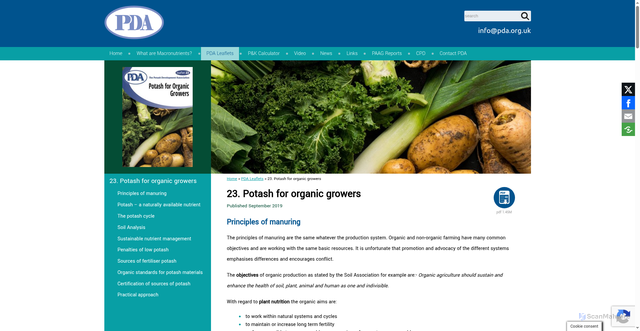 Security scan screenshot of https://www.pda.org.uk/pda_leaflets/23-potash-for-organic-growers/potash-a-naturally-available-nutrient/
