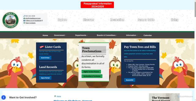 Security scan screenshot of https://shaftsburyvt.gov/