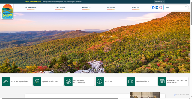 Security scan screenshot of https://warrencountyva.gov/