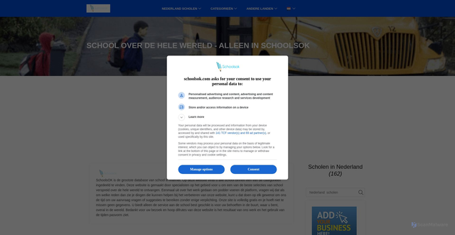 Security scan screenshot of https://nl.schoolsok.com