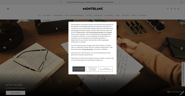 Security scan screenshot of https://montblanc.com