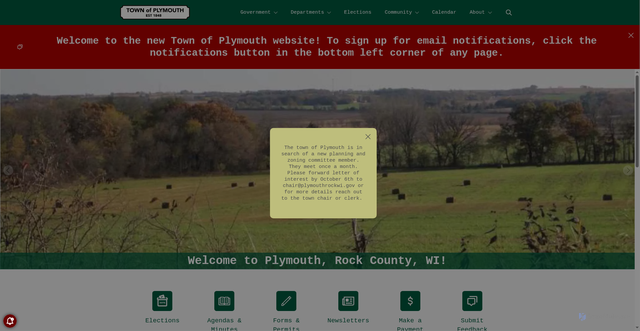 Security scan screenshot of https://plymouthrockwi.gov/