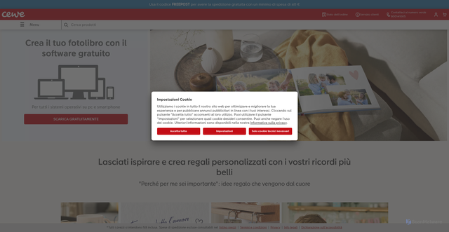 Security scan screenshot of https://www.cewe.it