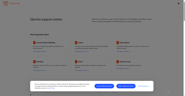 Security scan screenshot of https://www.elsevier.support