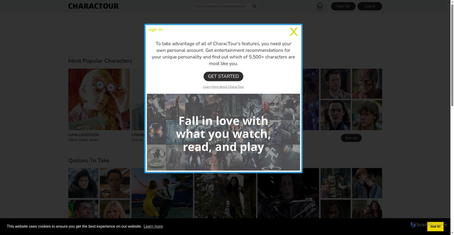 Security scan screenshot of https://charactour.com