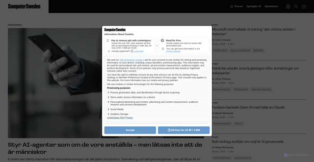 Security scan screenshot of https://idg.se