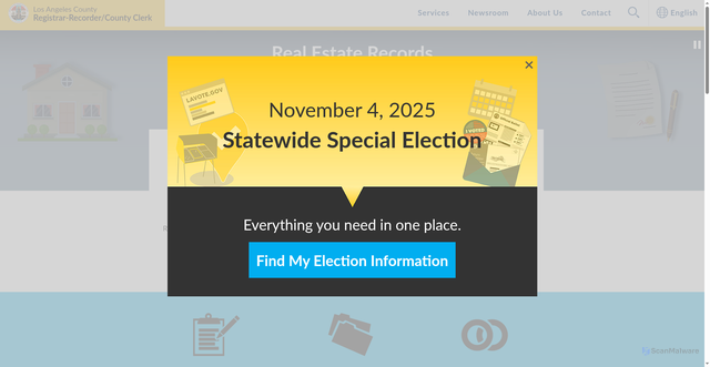 Security scan screenshot of https://www.lavote.gov/