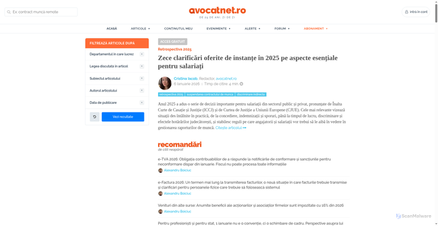 Security scan screenshot of https://www.avocatnet.ro