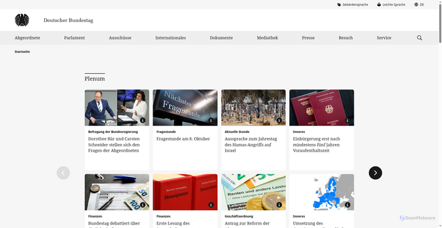 Security scan screenshot of https://www.bundestag.de/