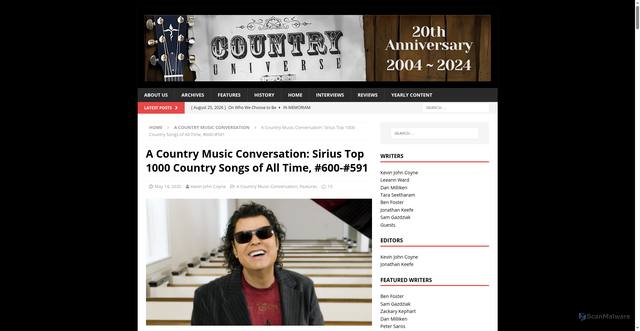 Security scan screenshot of https://www.countryuniverse.net/2020/05/14/a-country-music-conversation-sirius-top-1000-country-songs-of-all-time-600-591/