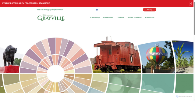 Security scan screenshot of https://grayville-il.gov/