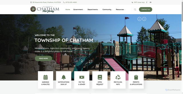 Security scan screenshot of https://chathamtownship.org/