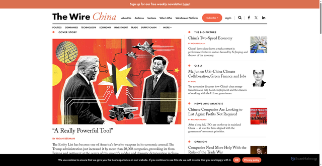 Security scan screenshot of https://www.thewirechina.com/