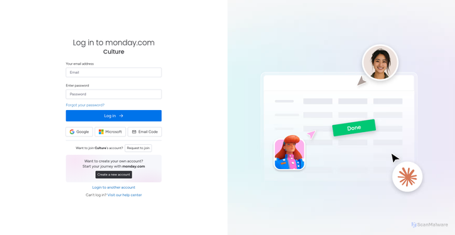 Security scan screenshot of https://od54.monday.com