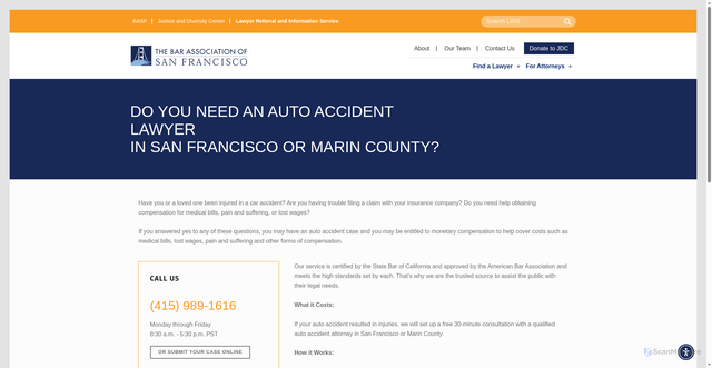 Security scan screenshot of https://www.sfbar.org/lris/auto-accidents/