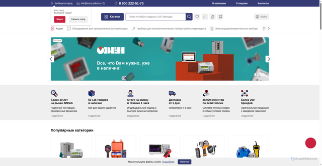 Security scan screenshot of https://souz-pribor.ru