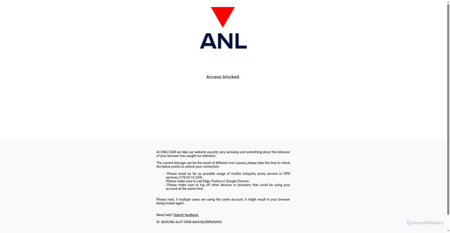 Security scan screenshot of https://anl.com.au