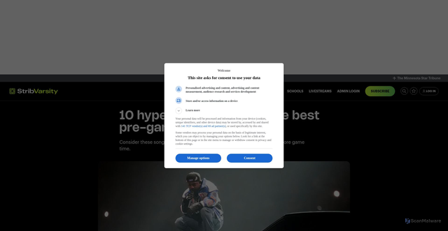 Security scan screenshot of https://varsity.startribune.com/mn-high-school-sports-hype-songs-playlist-kendrick-lamar-beyonce-tyler-the-creator/601543504