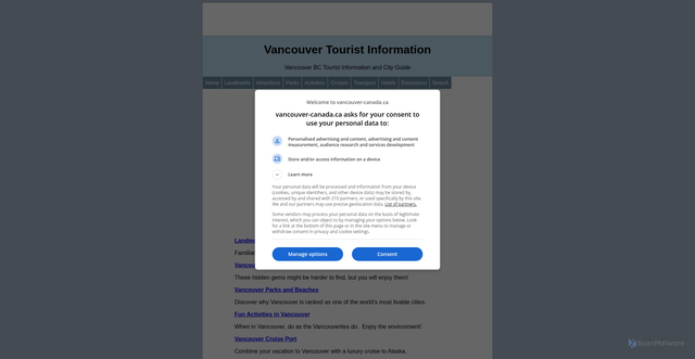 Security scan screenshot of https://vancouver-canada.ca/index.htm