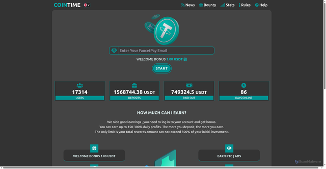 Security scan screenshot of https://coin-time.online/