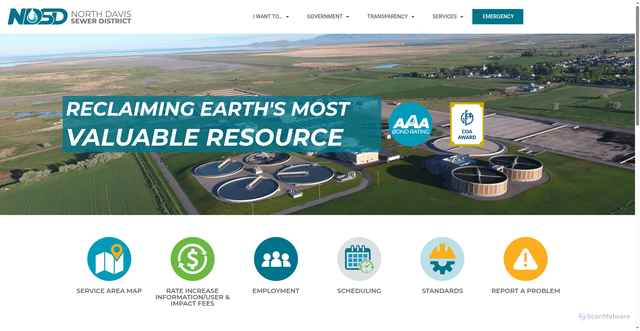 Security scan screenshot of https://northdavissewer.gov/