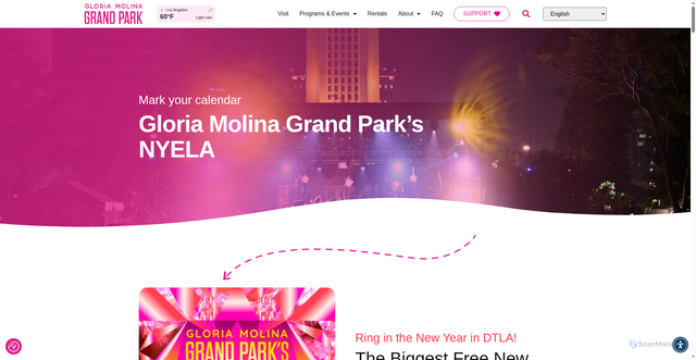 Security scan screenshot of https://grandparkla.org/nyela/