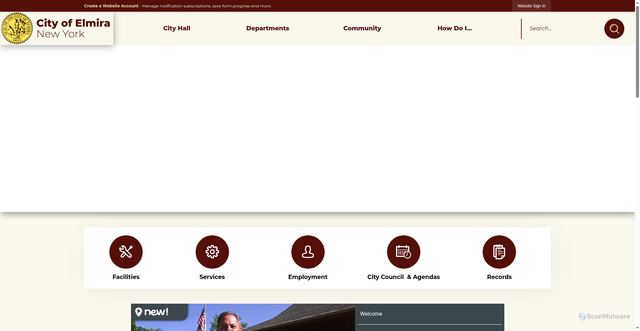 Security scan screenshot of https://cityofelmirany.gov/