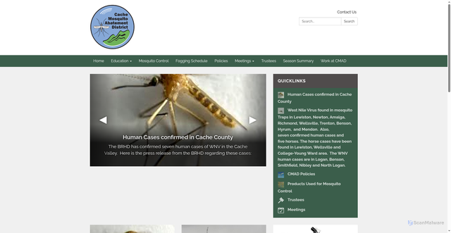 Security scan screenshot of https://www.cachemosquito.gov/