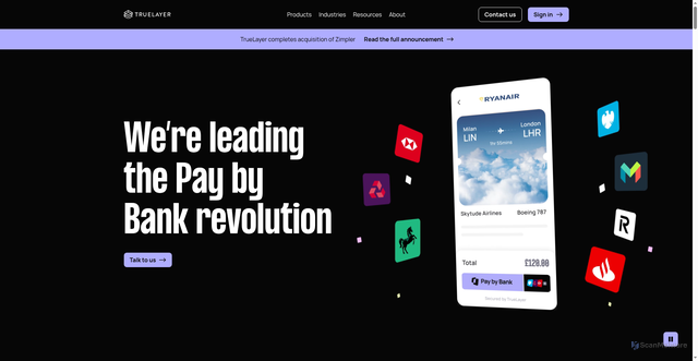 Security scan screenshot of https://truelayer.com