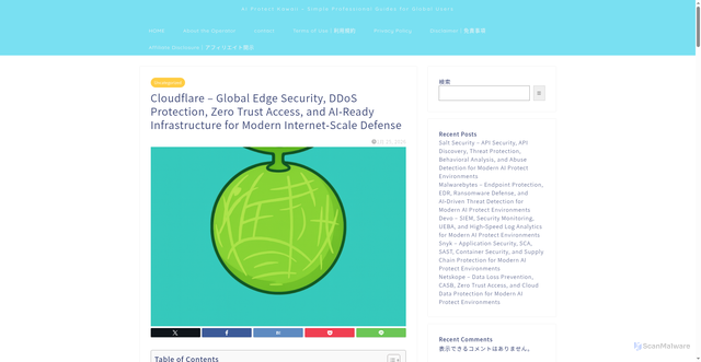 Security scan screenshot of https://aiprotect-kawaii.com/?p=105