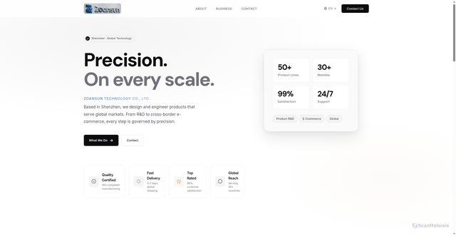 Security scan screenshot of http://zoansun.com/