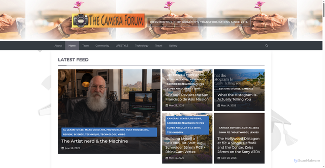 Security scan screenshot of https://thecameraforum.com/